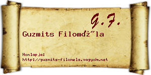 Guzmits Filoméla névjegykártya